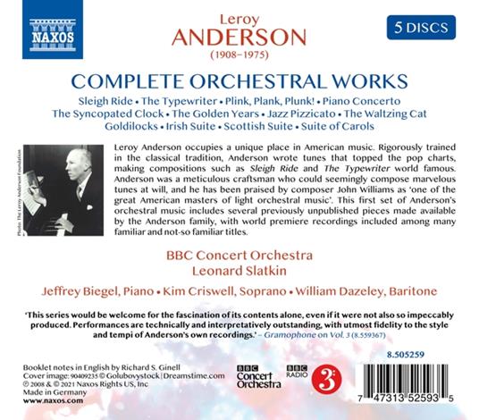 Complete Orchestral Works - CD Audio di Leonard Slatkin,Leroy Anderson - 2