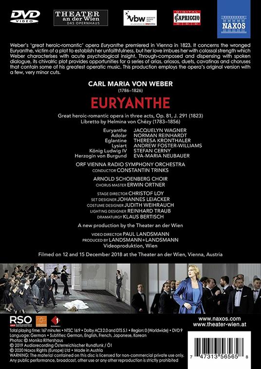 Euryanthe (DVD) - DVD di Carl Maria Von Weber - 2