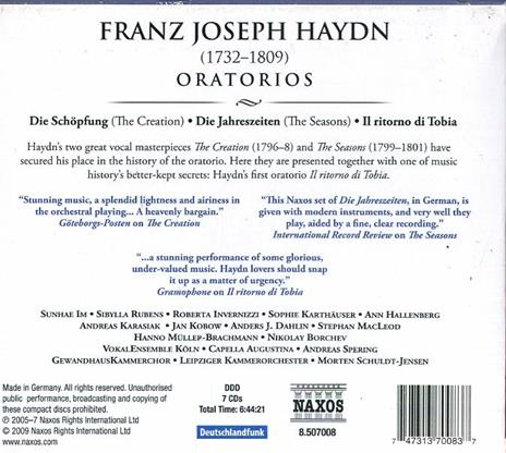 Oratori completi - CD Audio di Franz Joseph Haydn - 2