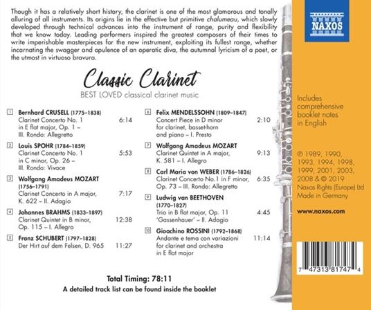 Classic Clarinet. La musica classica per clarinetto - CD Audio - 2