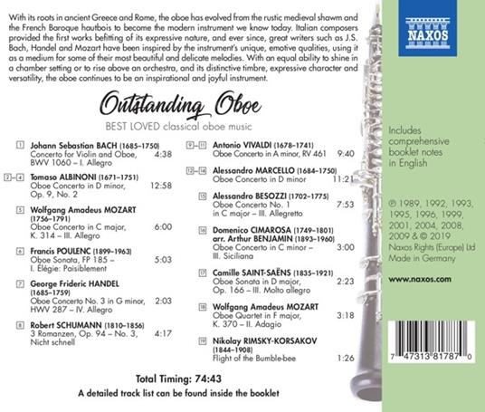 Outstanding Oboe. La musica classica per oboe - CD Audio - 2