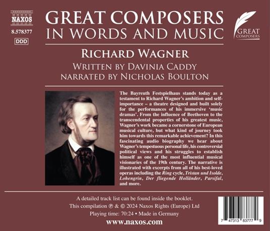 Great Composers In Words And Music - CD Audio di Richard Wagner - 2