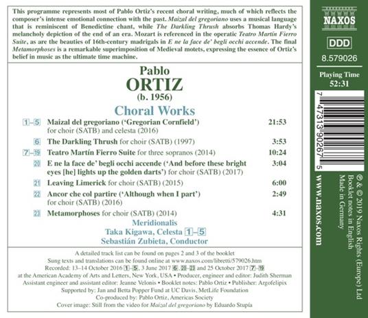 Opere corali - CD Audio di Pablo Ortiz - 2