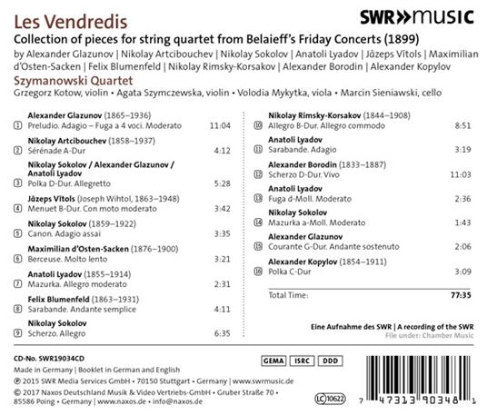 Les Vendredis - CD Audio di Szymanowski Quartet - 2