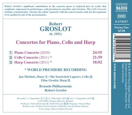 Concerto per violoncello, pianoforte e arpa - CD Audio di Robert Groslot,Brussels Philharmonic - 2