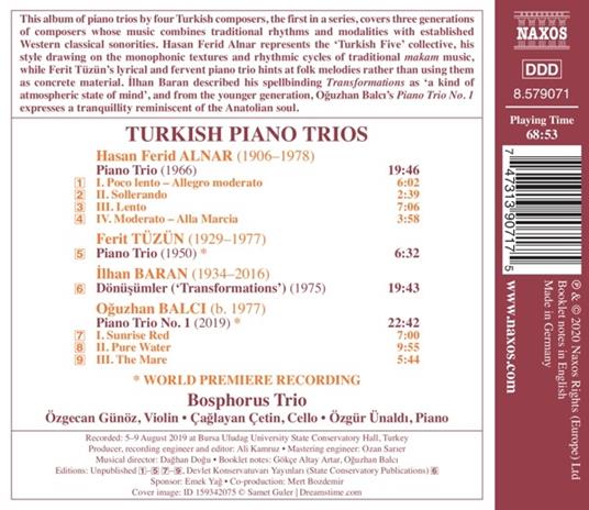 Turkish Piano Trios - CD Audio di Bosphorus Trio - 2