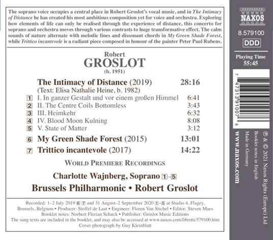 The Intimacy of Distance - CD Audio di Robert Groslot,Brussels Philharmonic,Charlotte Wajnberg - 2