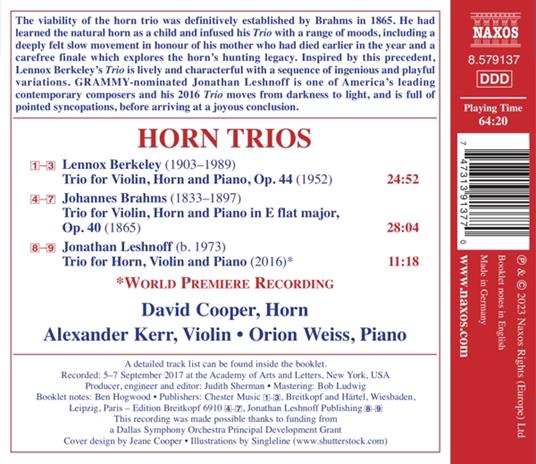 Horn Trios - CD Audio di Lennox Berkeley - 2