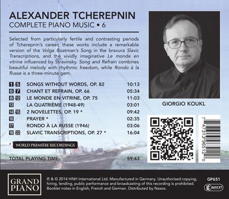 Opere per pianoforte vol.6 - CD Audio di Alexander Tcherepnin - 2