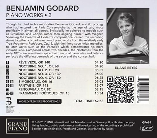 Opere per pianoforte vol.2 (Integrale) - CD Audio di Benjamin Godard - 2