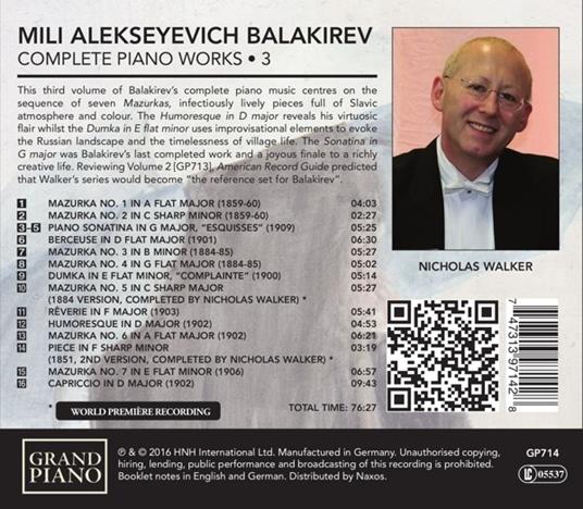 Opere per pianoforte vol.3 - CD Audio di Mily Balakirev - 2