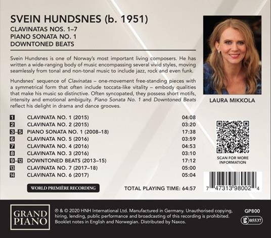 Calvinatas nn. 1-7 - Sonata per pianoforte - Downtoned Beats - CD Audio di Laura Mikkola,Svein Hundsnes - 2
