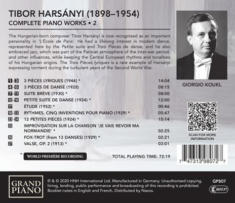 Opere Per Pianoforte (Integrale), Vol.2 - CD Audio di Tibor Harsanyi,Giorgio Koukl - 3