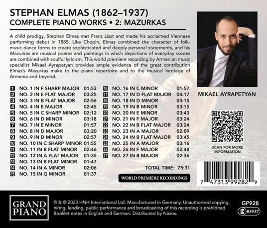 Complete Piano Works 2 - CD Audio di Mikael Ayrapetyan,Stephan Elmas - 2