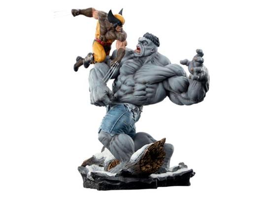 Marvel Statua Grey Hulk Vs Wolverine 58 Cm Sideshow Collectibles