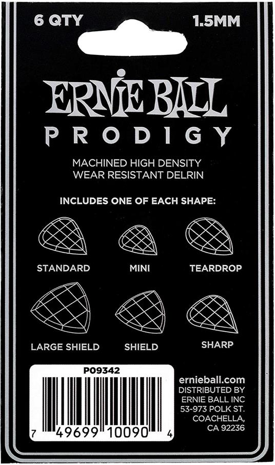 Ernie Ball 9342 Plettri Prodigy Multipack White 2,0Mm - 2