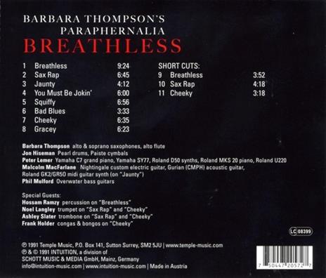Breathless - CD Audio di Barbara Thompson - 2