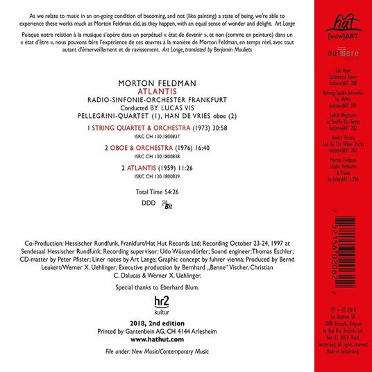 Atlantis - CD Audio di Morton Feldman - 2