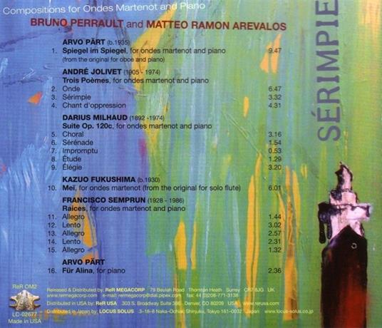 Serimpie - CD Audio di Matteo Ramon Arevalos,Bruno Perrault - 2