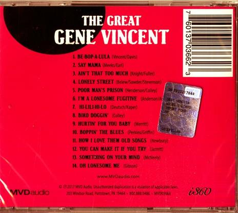 Great Gene Vincent - CD Audio di Gene Vincent - 2