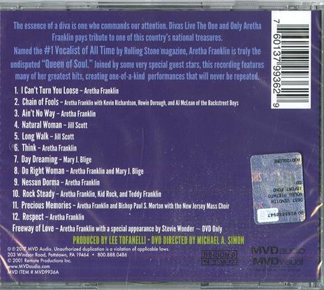 Divas Live. The One and Only Aretha Franklin - CD Audio + DVD di Aretha Franklin - 2