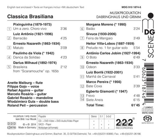 Classica brasiliana - SuperAudio CD ibrido di Filippa Gojo - 2