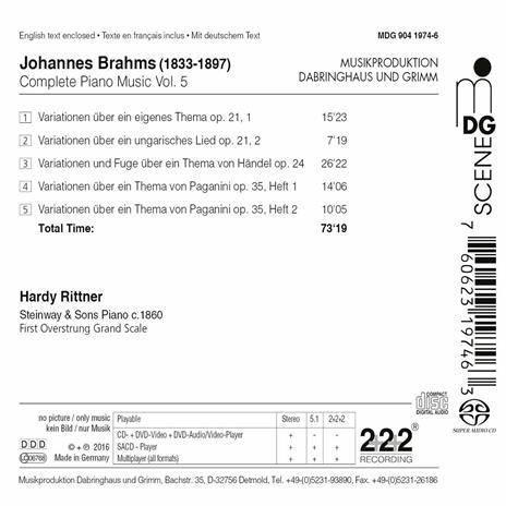 Piano Works Vol.5 - CD Audio di Johannes Brahms - 2