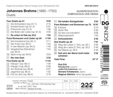 Duets And Romances (Sacd) - SuperAudio CD di Johannes Brahms - 2
