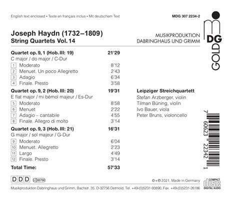 Strings Quartets Vol. 14 - CD Audio di Franz Joseph Haydn - 2