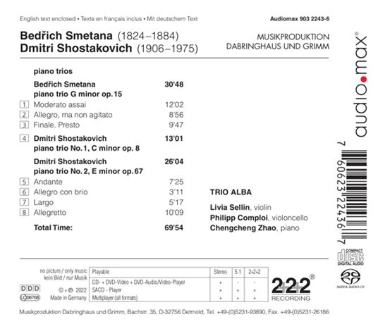 Klavier Trios - CD Audio di Dmitri Shostakovich,Bedrich Smetana,Trio Alba - 2