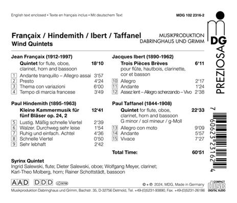 Wind Quintets - CD Audio di Syrinx Quintett - 2