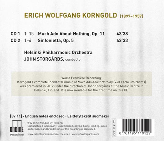 Much Ado About Nothing - CD Audio di Erich Wolfgang Korngold - 2