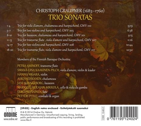 Sonate a tre - CD Audio di Johann Christoph Graupner - 2