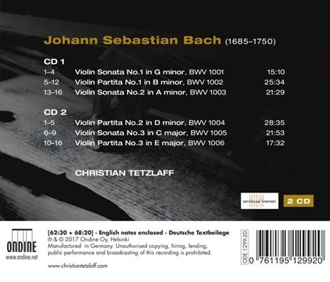 Sonate e partite - CD Audio di Johann Sebastian Bach,Christian Tetzlaff - 2