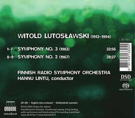 Sinfonie n.2, n.3 - SuperAudio CD di Witold Lutoslawski,Finnish Radio Symphony Orchestra,Hannu Lintu - 2