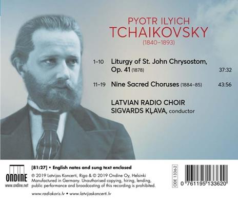 Liturgia di San Giovanni Crisostomo op.4 - CD Audio di Pyotr Ilyich Tchaikovsky,Sigvards Klava - 2