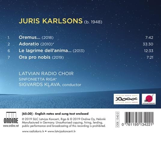 Oremus. Opere corali di musica sacra - CD Audio di Latvian Radio Choir,Juris Karlsons - 2