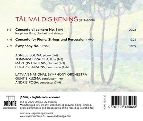 Sinfonie Nr. 1 - Zwei Konzerte - CD Audio di Talivaldis Kenins,Agnese Eglina - 2