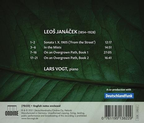 On An Overgrown Path - In The Mists - Sonata 1.X.1905 - CD Audio di Leos Janacek,Lars Vogt - 2