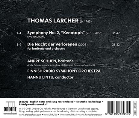 Symphony n.2 - CD Audio di Thomas Larcher,Finnish Radio Symphony Orchestra,Hannu Lintu - 2