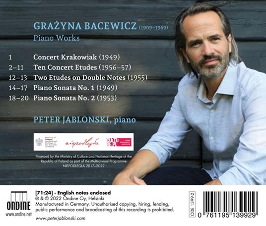 Piano Works - CD Audio di Grazyna Bacewicz,Peter Jablonski - 2