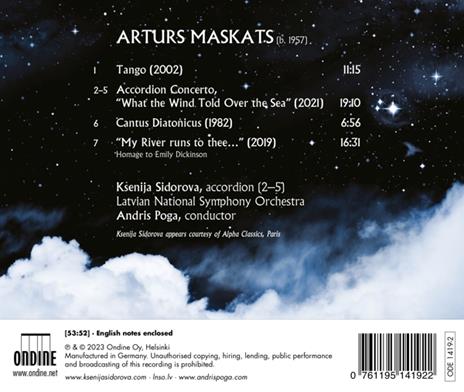 Accordion Concerto-Tango-Cantus Diatonicus-My River - CD Audio di Arturs Maskats,Ksenija Sidorova - 2