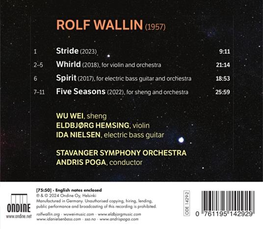 Five Seasons - Whirld - Stride - Spirit - CD Audio di Rolf Wallin - 2