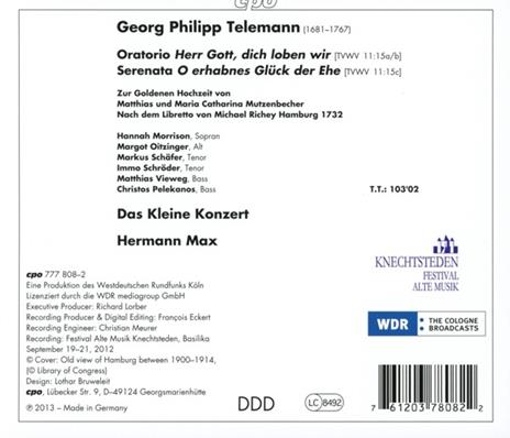 Oratorio - Serenata - CD Audio di Georg Philipp Telemann - 2