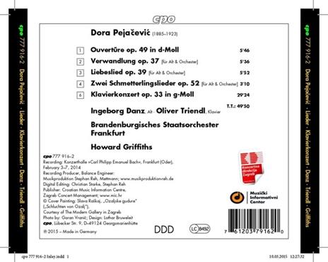 Opere Orchestrali - CD Audio di Dora Pejacevic - 2