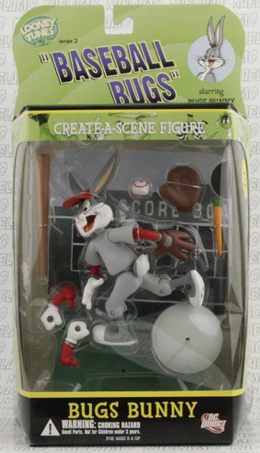 Dc Direct Looney Tunes Series 2 Bugs Bunny Baseball Diorama Action Figure New Nuovo - 3
