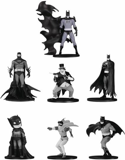 Dc Collectibles Batman Black & White Mini Pvc Figure 7 Pack Set 4