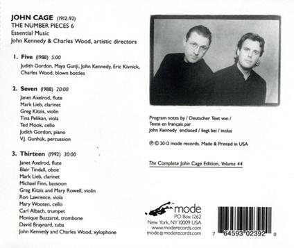 The Number Pieces 6 - CD Audio di John Cage