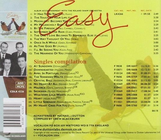 Easy-Singles Compilation - CD Audio di Johnston Brothers - 2