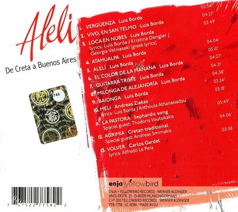 Aleli. De Creta a Buenos Aires - CD Audio di Luis Borda,Georgia Velivasaki - 2